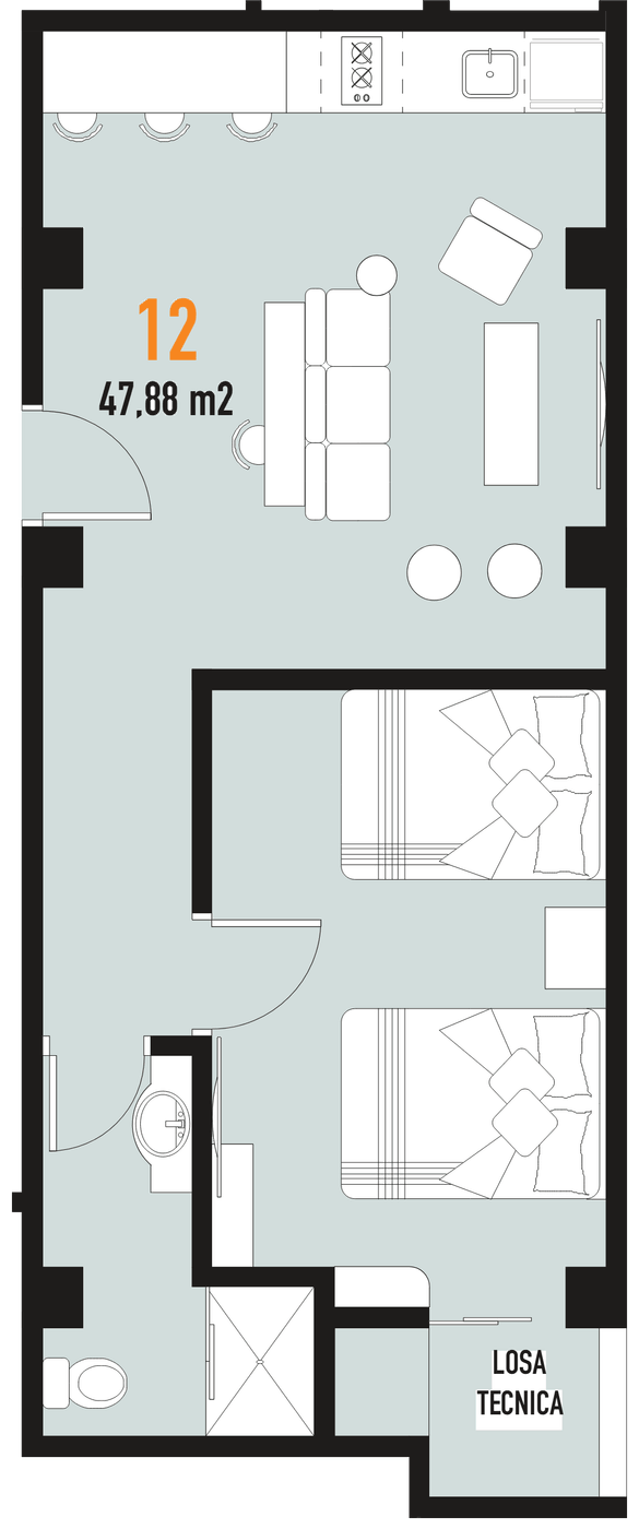Plano del departamento 12