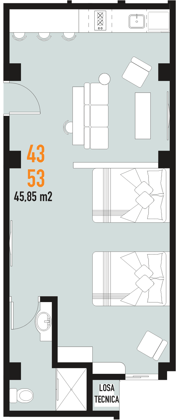 Plano del departamento 43
